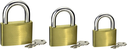 Set Hangsloten 25+30+40Mm Ms - B34007
