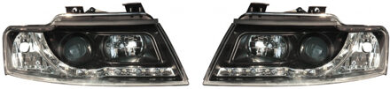 Set Koplampen DRL-Look Audi A4 B6 Cabrio 2002- - Zwart