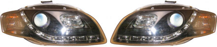 Set Koplampen DRL-Look Audi A4 B7 2005-2008 - Zwart