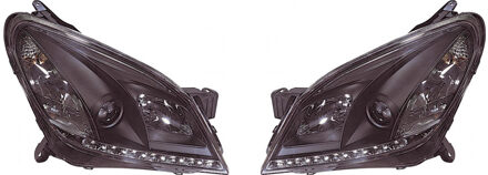 Set Koplampen DRL-Look passend voor Opel Astra H 2004-2009 - Zwart