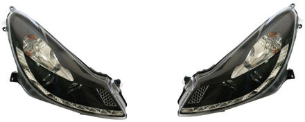 Set Koplampen DRL-Look passend voor Opel Corsa D 2006-2010 - Zwart