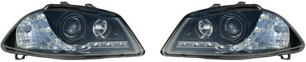 Set Koplampen DRL-Look passend voor Seat Ibiza/Cordoba 6L 2002-2008 - Zwart