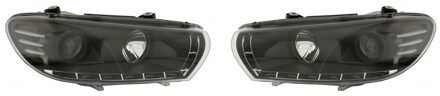 Set Koplampen DRL-Look passend voor Volkswagen Scirocco 2008- - Zwart
