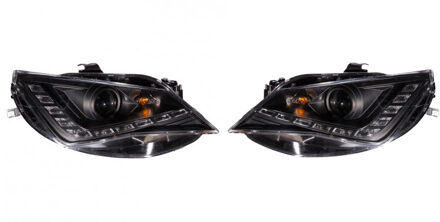 Set Koplampen incl. DRL passend voor Seat Ibiza 6J 3/5-deurs 2013- - Zwart