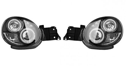 Set Koplampen passend voor Subaru Impreza 2000-2003 - Zwart - incl. Angel-Eyes