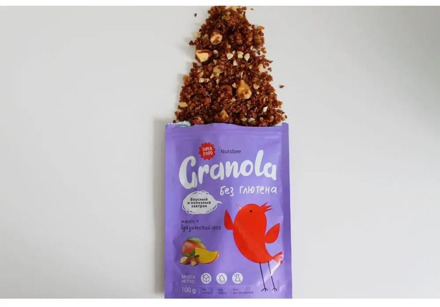 Set lunch for a week: гранола nutsbee "Mango + Brazilian walnut", 100g... Without глютена, 6 pieces.