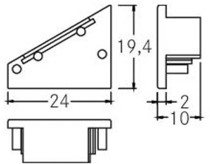 Set met hoekige eindkappen