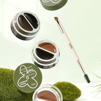 Set of 2: Eyeliner Dye Eyebrow Cream 2 in 1 Set - 3 Colors #01 Cocoa Black - 2.5g+2.5g