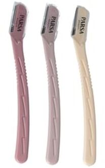Set Of 3: Eyebrow Razor Set Of 3: Beige & Light Pink & Pale Pink