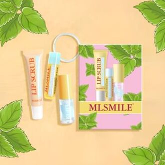 Set of 4: Lip Care & Hair Elastic Gift Set - Peppermint #04 Peppermint