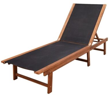 Set of 9 pieces of garden furniture acacia wood and textilene