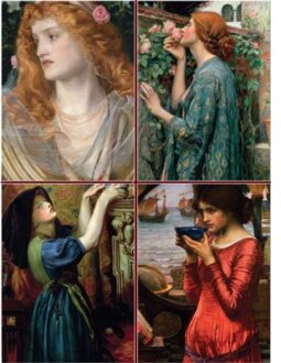 Set Of Four Magnetic Notepads: Pre-Raphaelites