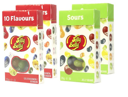Set of sweets Jelly Belly assorted 10 tastes and sour fruit 35gr. (4 PCs)