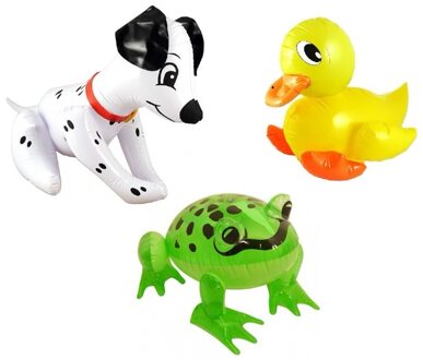 Set Opblaasbare hond eend en kikker Multi