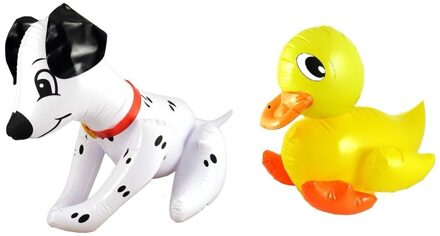 Set Opblaasbare hond en eend Multi