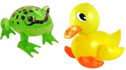 Set Opblaasbare kikker en eend