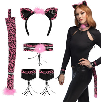 Set Pink Leopard Dames Roze