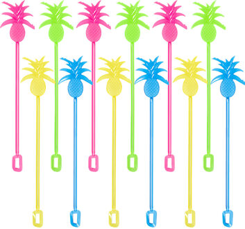 Set roerstokjes Ananas (12st) Multikleur - Print