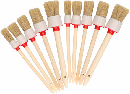 Set ronde wegwerpkwasten 10-delig