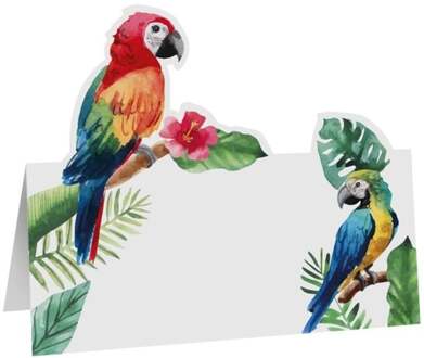 Set Tafel Place Cards Papegaai (6st) Multikleur - Print
