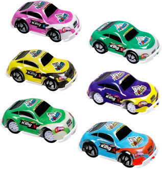 Set Terugtrek-raceautootjes (6st) Multikleur - Print