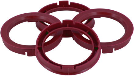 Set TPI Centreerringen - 74.1->56.1mm - Ruby Rood
