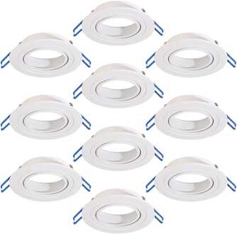 Set van 10 Balos GU10 Inbouwspot armaturen IP20 Kantelbaar wit