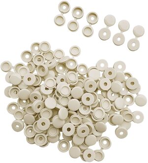Set Van 100 Plastic Scharnierende Schroef Cover Caps Vervanging Voor 3Mm 4Mm Schroeven 4.1mm Beige