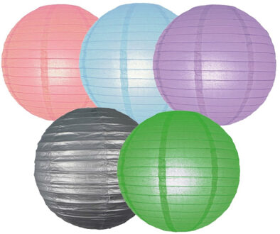 Set van 10x stuks gekleurde party lampionnen dia 25 cm voor tuinfeest