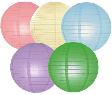 Set van 10x stuks gekleurde party lampionnen dia 25 cm voor tuinfeest