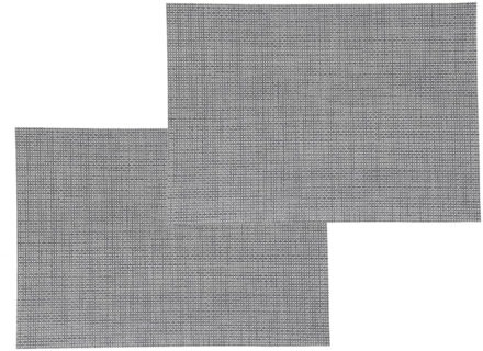 Set van 10x stuks placemats uni grijs texaline 50 x 35 cm