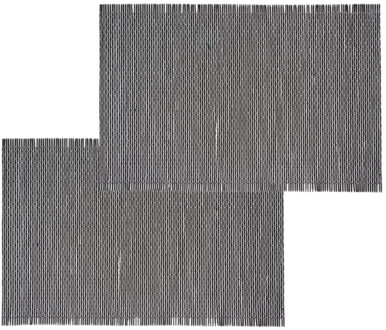 Set van 10x stuks placemats zwart bamboe 45 x 30 cm