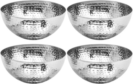 Set van 10x stuks - Slakommetjes/schaaltjes - rvs metaal - D19 cm