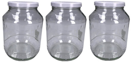 Set van 10x stuks weckpotten/inmaakpotten met schroefdeksel 1700 ml - Action products