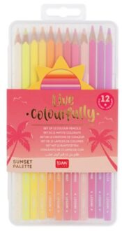 set van 12 kleurpotloden - zonsondergang