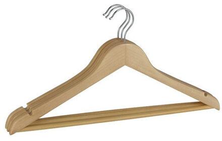 Set van 12 stuks houten kledinghanger 44,5 cm