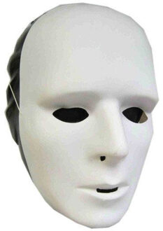 Set van 12x stuks grimeer maskers wit - Om zelf te beschilderen - gezichtsmaskers - Voor kinderen en volwassenen