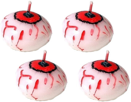 Set van 12x stuks halloween drijvende oogbollen/oogballen kaarsje van 4 cm