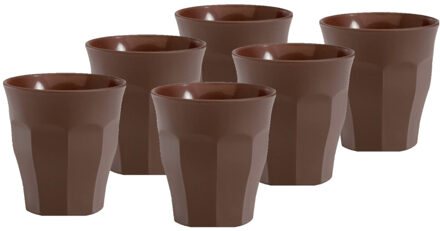 Set van 12x stuks koffie/espresso glazen bruin 90 ml Picardie - Koffie- en theeglazen