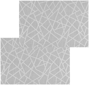 Set van 12x stuks placemats grafische print grijs texaline 45 x 30 cm