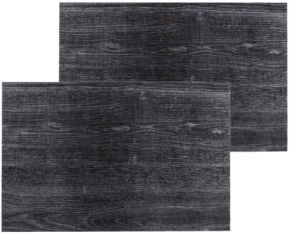 Set van 12x stuks placemats hout print ebbehout PVC 45 x 30 cm