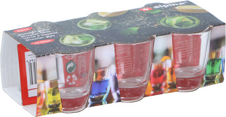 Set van 12x stuks shotglazen/glaasjes/shotjes van 45 ml