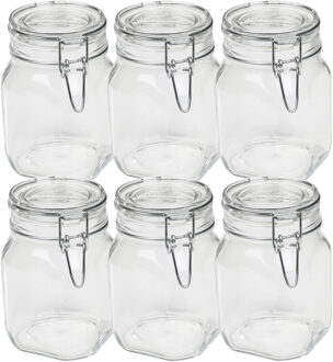 Set van 12x weckpotten/inmaakpotten 1000 ml met beugelsluiting 10,5 x 16 cm