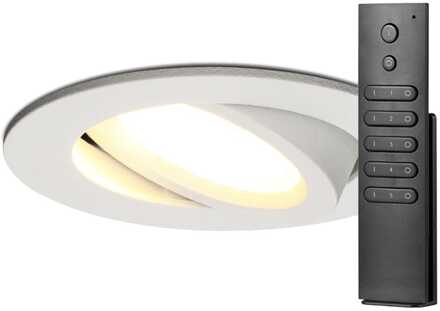 Set van 16 stuks LED inbouwspots Rome wit IP44 6 Watt 2700K dimbaar kantelbaar incl. afstandsbediening 5 jaar garantie