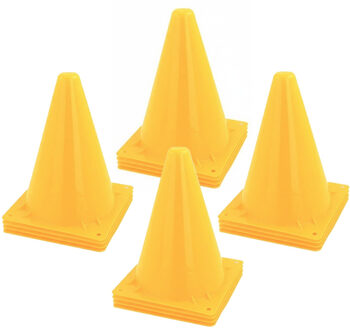 Set van 16x Gele sport/voetbal training pionnen - 20 cm - 16 stuks - Sport - Veldsporten - Training pion/kegel/accessoire