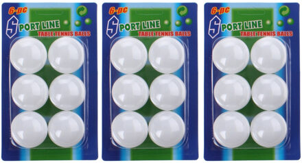Set van 18 stuks tafeltennis pingpong balletjes - 40 mm - Wit - Kunststof ballen - Kinderspeelgoed