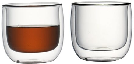Set van 2 10.2 ounce hittebestendige borosilicate koffie cup handgemaakte geblazen dubbele muur dof cups 300 ml