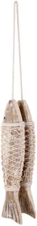 Set Van 2 Antieke Houten Vis Decor Ornament Muur Opknoping Houten Vis Decoraties
