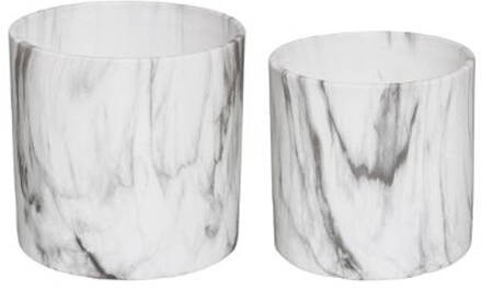 Set van 2 Bloempot Marble