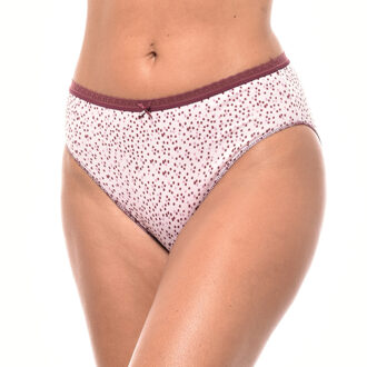Set van 2 Brislip Coquettes Katoenen Slips JPB3 Dames Bordeaux - L